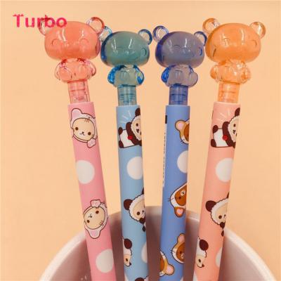 China Writing Pencils School Running Stationery Wholesale Cute Bear Shaped 0.5/0.7mm Lead Mini HB Mechanical Writing Pencils for sale