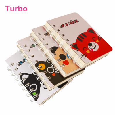 China Kawaii Korean cute spiral animal spiral printing cartoon small stationery paper notebooks for school for sale