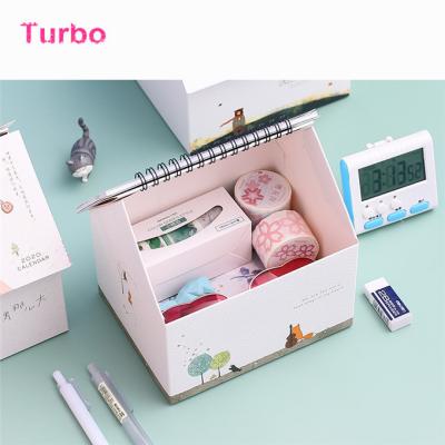 China Wholesale 2020 Table Calendar Mini Weekly Monthly Planner Stationery Design Desk Table Calendar Custom Sprial Notepad with Pen Holder for sale