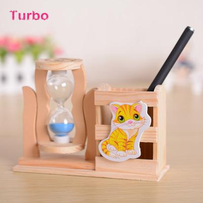 China Pen Pocket Holder New Product Ideas 2021-2022 Fashionable Office Stationery In Running Pen Holder Set Desktop Cartoon Wooden Storage for sale