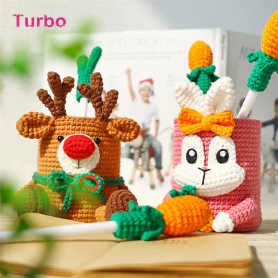 China Pen Pocket Holder China 2021 School Stationery Products Free Sample New Personalized Animal Lovely Shaped Round Cloth Pen Holder for sale