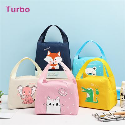 China Cooler Bag/Bento Bag/High End Travel Cartoon Animal OEM LOGO Custom Design Outdoor Lunch Bag Prints Delivery Cotton Cooler Bag For Girls for sale