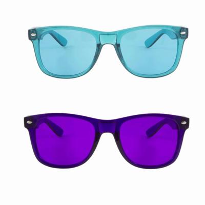 China Fashion Sunglasses 10 Color Plastic Frame Color Therapy Glasses, Chakra Mood Light Therapy Chromotherapy Glasses for sale