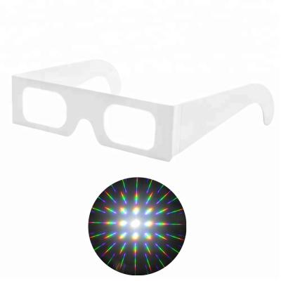 China Party/Night Club/Event/Festival/Celebration/Dancing Fireworks Show Cardboard 3D Fireworks Glasses - Disposable 3D Paper Diffraction Glass Prism For Party for sale