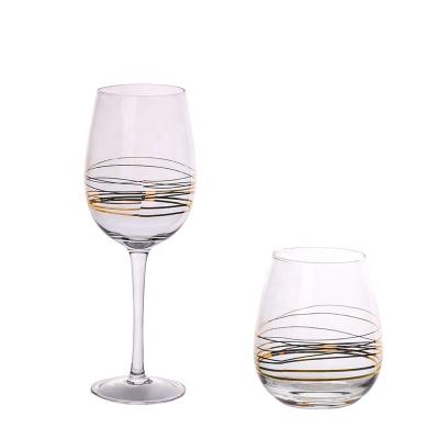 China Crystal Modern Luxury Gold Rim Drinking Wine Glass New Juice Cup Manufacturer Scarf Top EO Hot Selling High Quality High Quality Design for sale