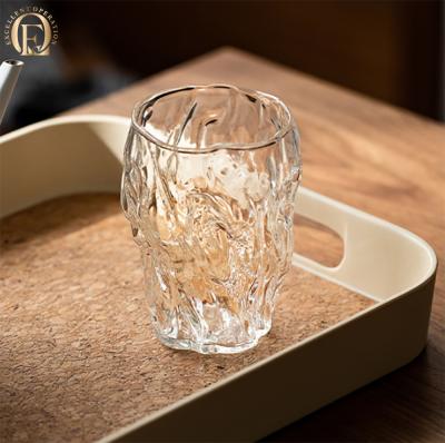 China Japanese style minimalist creative glass stretch shaped glass cup tea set for sale