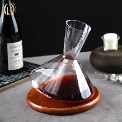 China Creative viable Nordic household wine decanter gyro decanter with wooden rack homeware bar daily accessories for sale