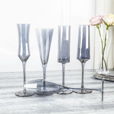 China Factory direct sale durable five models Champagne Flute Glasses colorful handmade for wedding party for sale