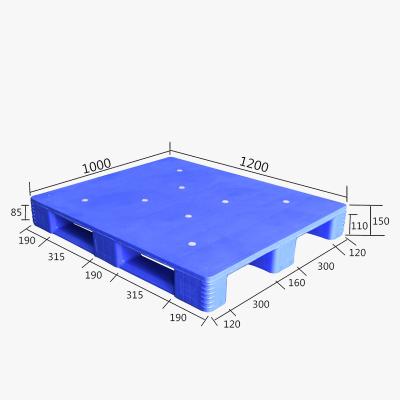 China CollapsiableHeavy HDPE Euro Flat Plate Three Runner 4way Single Entry Duty Plastic Pallets for sale