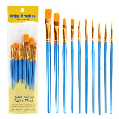 China Dongjin's Acrylics 10pcs/set Water Color Oil Rock Paint Brush Set Art Paint Brush for Acrylic Artist Professional Painting Oil Watercolor Kits for sale