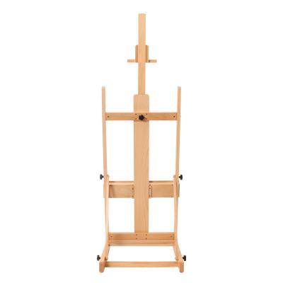 China High Quality Hot Selling Dongjin School Artist Painting Wooden Adjustable Foldable Easel With Wheels Factory Price For School And Studio for sale