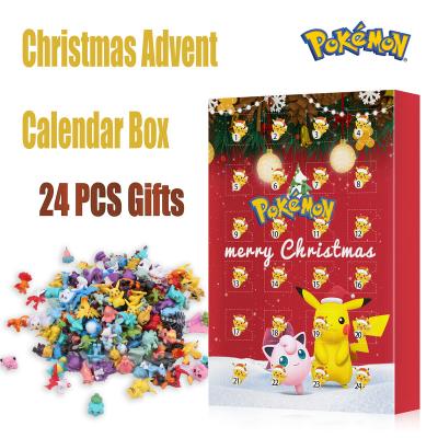 China 24 PCS Pokemon Christmas Advent Calendar Box Action Figure Play Pikachu Anime Figure Kids Toys Genuine Pokemon Gits Box 01 for sale