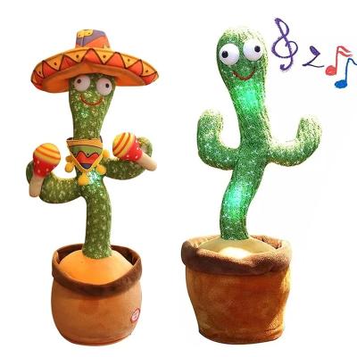 China Plush Dancing Cactus Toys Talk Plush Electronic Toys Twisting Singing Dancer Talking Novelty Funny Music Luminescent Bluetooth Gifts for sale