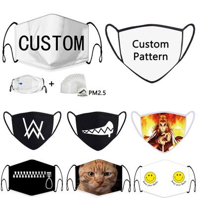 China Custom COTTON Logo Face Mask For Adult Men Women Reusable Washable Cloth Face Masks Protective Anti-Dust Face Masks Cloth Black White Wholesale for sale