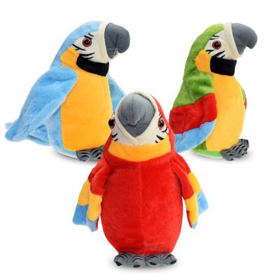 China stuffed & Cute Plush Toy Electric Talking Parrot Stuffed Toy Bird Repeat What You Plush Talking Parrot Say Baby Kids Children Birthday Gifts for sale