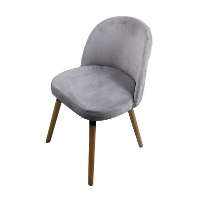 China Cover Metal Frame Gray Flannel Fabric Wood Legs Removable Accent Chairs for sale