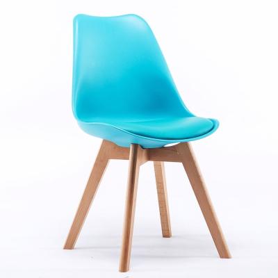 China Cheap Price Blue Plastic PU Leather Dining Chair Cadeira De Jantar Cushion (Height) Adjustable for sale