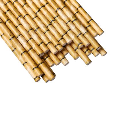 China Hot Selling Disposable Environmental Decorative Cocktail Paper Drinking Bamboo Straws for sale