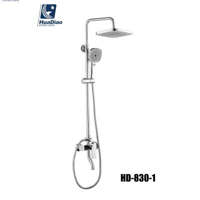 China With European HUADIAO Slide Bar Shower Column With Faucet Mixer Bathroom Bathroom Faucet Set Rain Shower for sale