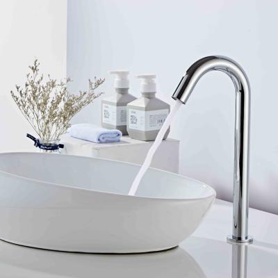 China Sense Faucets HUADIAO 2021 Automatic Basin Faucet With DC Battery Power Brass Water Spout Basin Faucet for sale