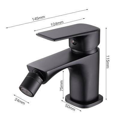 China Chromer Cartridge Black Bidet Toilet Faucet HUADIAO Faucets Factory Single Hole Thermostatic Bidet Faucet Ceramic Mixer Tap For Bathroom for sale