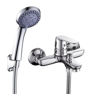 China HUADIAO 2021 New Bathroom Bathtub Mixer Shower Faucet Hand Shower Zinc Alloy Without Slide Bar Shower Set for sale