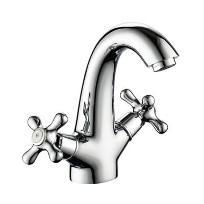 China Good Selling Modern Brass Body Zinc Cross Handle Traditional Brass Basin Faucet for sale