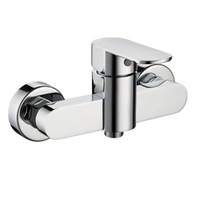 China Without Slide Bar Wall Mount Exposed Shower Faucets Zinc Lever Shower Mixer Brass Body Chrome Plated for sale