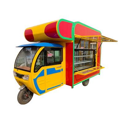 China Electric food tricycle truck electric food tricycle truck vegetable processing factory street food fast food cart for sale for sale