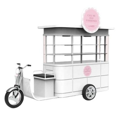 China Hot Selling White Electric Three Wheel Trailer Street Food Mobile Cake Cart Vegetable Processing Factory Food Dining Car For Sale for sale