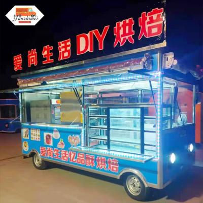 China Mobile Vegetable Processing Factory Fast Food Cart Outdoor Fast Food Truck Street Kitchen Restaurant Catering Selling Car With Drive Power for sale