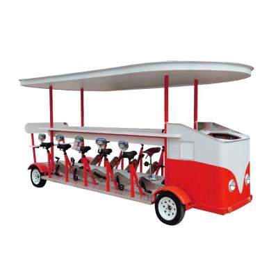 China Vegetable processing factory electric guided bus cycle bar car bar moving part bike beer cycling wedding cycle bike for sale for sale