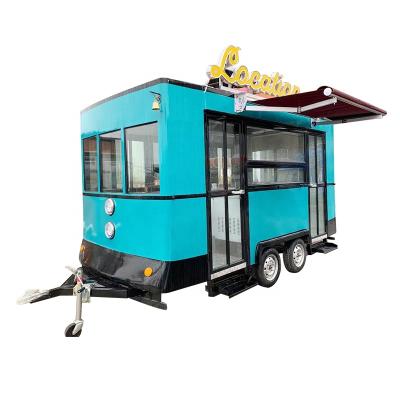 China Street outdoor mobile restaurant trailer vegetable processing factory food truck mobile fast food trailer for sale for sale