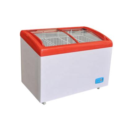 China Single-temperature Mini Glass Door Ice Cream Freezer Commercial Gelato Display Freezer Supermarket Sliding Chest Freezer For Ice Cream for sale