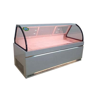 China Double-temperature supermarket meat display freezer fan meat freezer fresh meat cooling refrigerator for store for sale