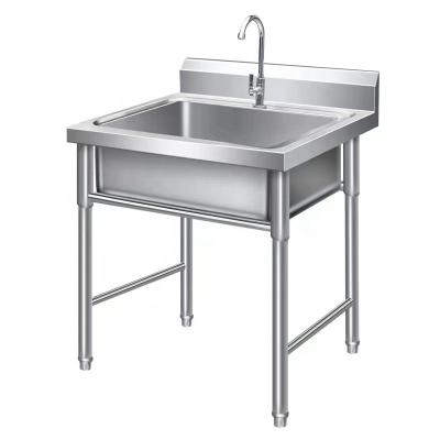 中国 Good quality hotel/kitchen/restaurant stainless steel laundry sink kitchen sink outdoor single bowl stainless steel commercial sink on sale 販売のため