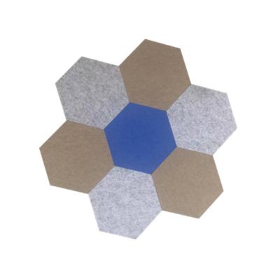 China Highly Efficient Decorative Sound Absorbing Wall Hexagon Polyester Panel Sound Absorption Acoustic Panel for sale