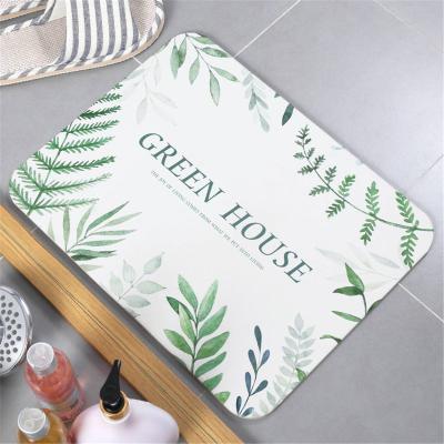 China Customized Printed Viable Color 60x39cm Diatomite Hard Quick Dry Bath Mat for sale