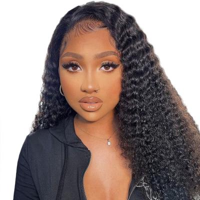 China 150% 180%Density Hd Full Lace Front Wig Raw Brazilian Virgin 100%Human Curly Kinky Curly Hair Lace Frontal Closure Wig For Black Women for sale