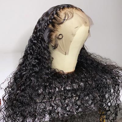 China Cheap HD Virgin Peruvian Hair Full Lace Water Wave Wig Human Hair Lace Front Wig For Black Women Curly Lace Front Wigs Vendor for sale