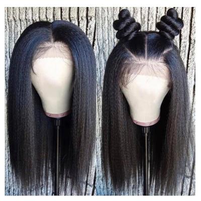 China Wholesale Raw Brazilian Yaki Glueless Virgin Hair Extension Full Lace Front Wig Transparent Lace Front Wig Cheap Hd Swiss for sale