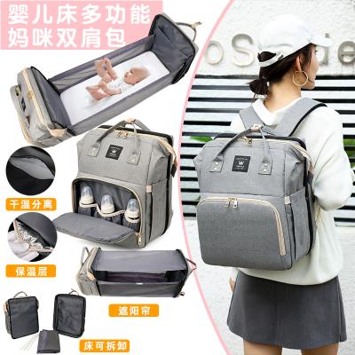 China With USB Wholesale Custom Deluxe Foldable Baby Crib Diaper Bag Ride 3 in 1 Diaper Bag with Changing Station for sale