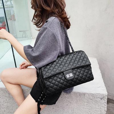 China Custom Famous Brand Logo Diamond Lattice Leather Shoulder Bags Wholesale High Quality Women Cross - Body Bag Handbags for sale