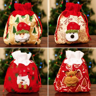 중국 Decorative Christmas Day Christmas Gift Bags Custom Size Canvas Velvet Pouch Santa Sack Drawstring Bag For Kids 판매용