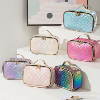 중국 Symphony Durable High Quality Casual Rhombus Bag Makeup Brush Zipper Cosmetic Bag Makeup Bag For Women Girls 판매용