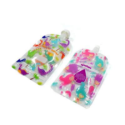 China Recyclable Custom Design Printed Plastic Packaging Reusable Liquid Bottom Food Drinks Open Spout Pouch Bags for sale