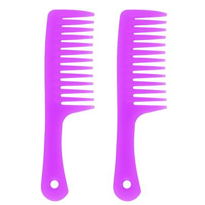 China Custom Plastic Material Woman Hair Dye Comb Wide Tooth Home Barber Comb With Logo Natural for sale