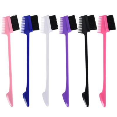 China Professional Salon Beauty Care Tools Double Sided Mini Eyebrow Edge Control Brush And Hair Comb for sale