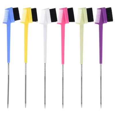 China Private Label Waterproof Custom Colorful Women's Small Eyebrows 3 In 1 Metal Rat Tail Wholesale Double Sided Edge Control Broom for sale