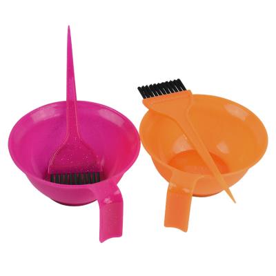 China Large Plastic Hair Dye Bowl Hair Color Women's Dye Color Comb Beauty Salon Plastic Hair Dye Colorful Bowl with Brush Tint Bowl and Play Brush for sale